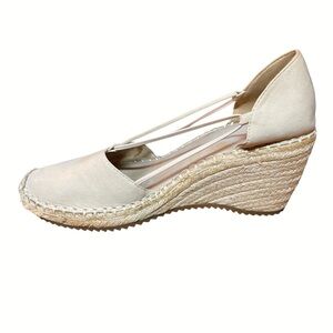 Eileen Fisher Cream Yasmin Espadrille Jute Wedge‎ Shoes Sz. 7
